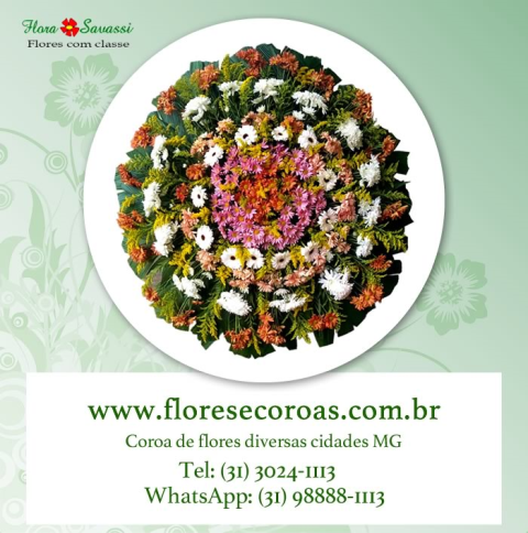 Coroa de flores Caeté floricultura entrega coroas Caeté MG